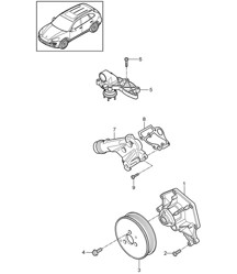 Pompe à liquide de refroidissement / Boîtier de thermostat (Modèle : 06EC,CGEA, CGE,CGFA,CJT) Cayenne 92A (958) 3.0L HYBRID 2011-18