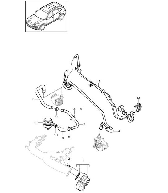 Diagram 107-015 Porsche Cayenne Turbo / Turbo S 4.8L 2007>> Engine