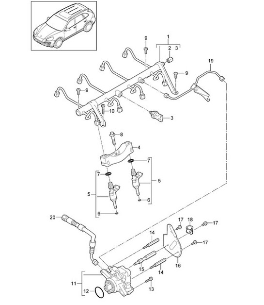 Diagram 107-026 Porsche Panamera Turbo V8 Executive Motor