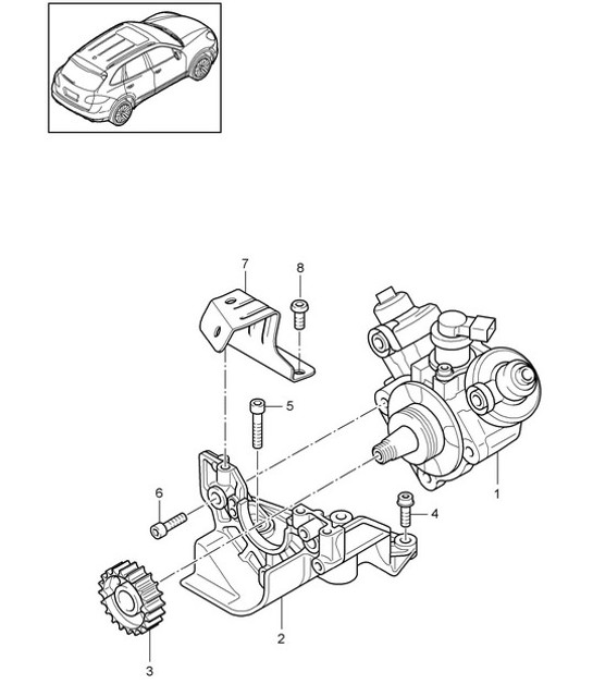 Diagram 107-047 Porsche Cayenne 92A (958) 2010-2017 Engine