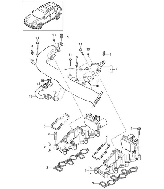 Diagram 107-060 Porsche 996 C4 3.4L 1997-08/01 Engine