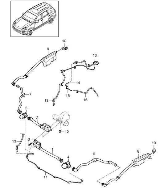 Diagram 107-071 Porsche Cayenne S V8 4.2L Diesel 382HP Engine