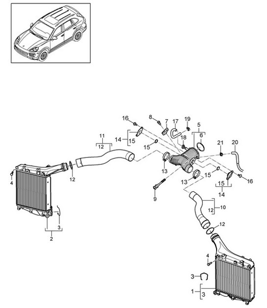 Diagram 107-072 Porsche Cayenne Turbo 4.5L 2003>> Engine