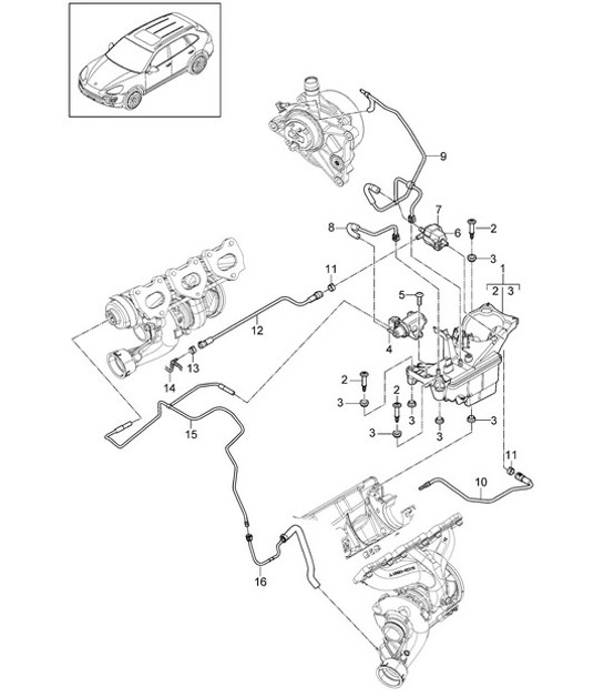 Diagram 107-090 Porsche Cayenne Coupe Turbo S E-Hybrid V8 4.0L 550Hp 