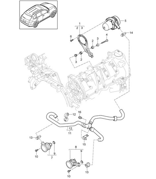 Diagram 108-000 Porsche Panamera Turbo V8 4.8L (520 ch) Moteur