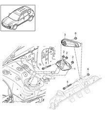 Motorhijswerktuig - BOVEN - (PR:D6V,D58, DU2,DU3,DT1, DT5) Cayenne 3.6l / 4.8L 2011-18