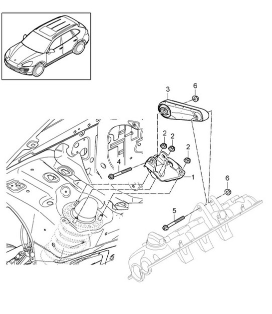 Diagram 109-000 Porsche Macan Turbo 3.6L V6 400Bhp Motore