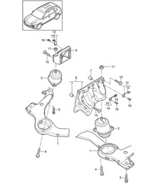 Aparejo de elevación del motor - INFERIOR - (Modelo: 4802,4852, CFTB,CFT, CYXA,CYX) Cayenne 92A (958) 4.8L 2011-18