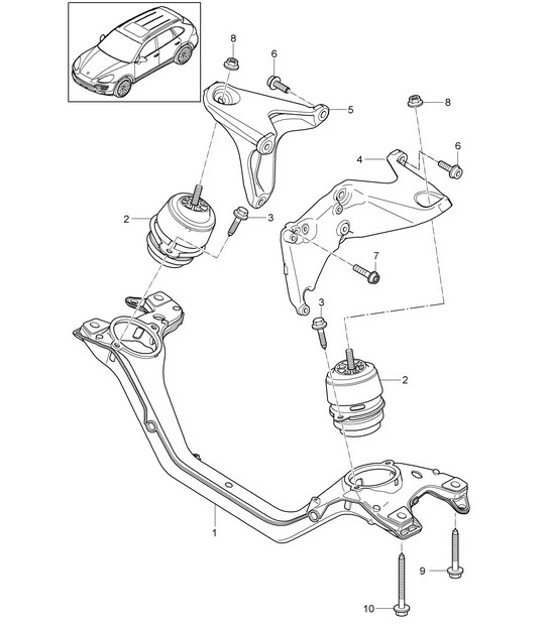 Diagram 109-060 Porsche Panamera Turbo V8 4.8L (520 ch) Moteur
