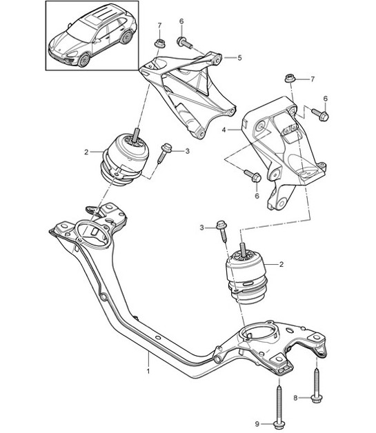 Diagram 109-070 Porsche 997 Carrera 4 3.6L 2005>> Engine
