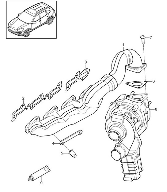 Diagram 202-018 Porsche 997 MKII GT2 RS 2011>> Système de carburant, système d'échappement