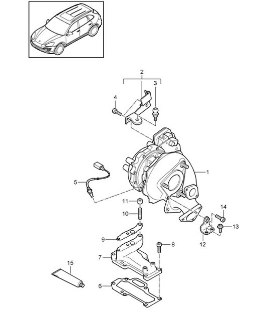 Diagram 202-080 Porsche 996 GT3RS 2003-04 Kraftstoffsystem, Abgassystem