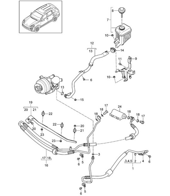 Diagram 402-032 Porsche 911 & 912 (1965-1989) Front Axle, Steering 
