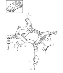 Achteras / subframe ophanging / koplamphoogteregeling / niveausensor / steenslagbescherming (PR:1BA,1BW, 1BK,1BH,1BZ) Cayenne 92A (958) >>2014 Achteras / subframe ophanging / koplamphoogteregeling / niveausensor / steenslagbescherming (PR:1BA,1BW, 1BK,1BH,1BZ) Cayenne 92A (958) >>2014