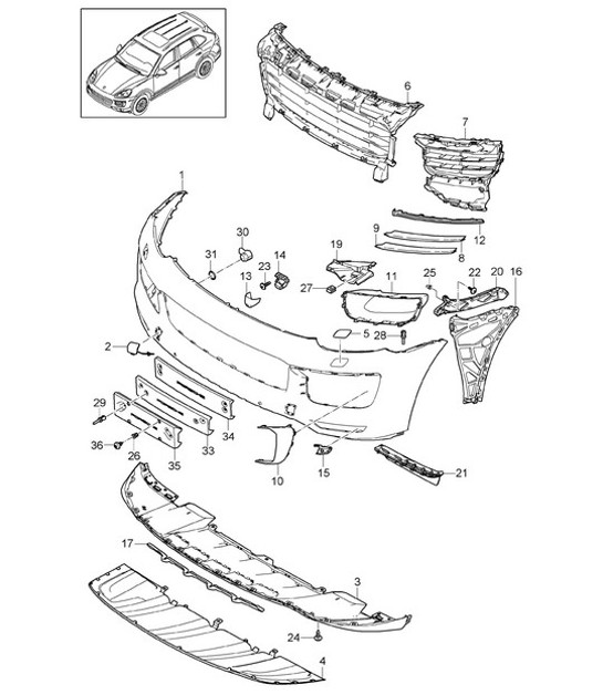 Diagram 802-015 Porsche Caimán T 718 2.0L PDK (300 CV) Carrocería