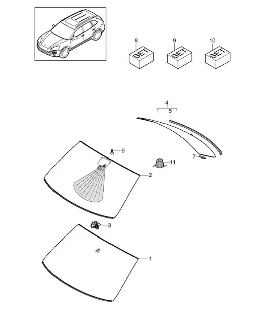 Diagram 805-000 Porsche Macan S Diesel 3.0L V6 258 PS Karosserie