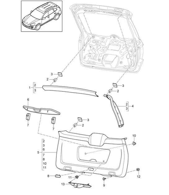 Diagram 807-035 Porsche Cayenne MK3 (958) 2010-2017 Karosserie