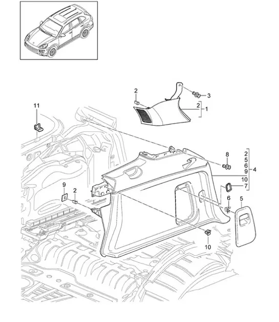 Diagram 807-047 Porsche Cayenne MK3 (958) 2010-2017 Karosserie
