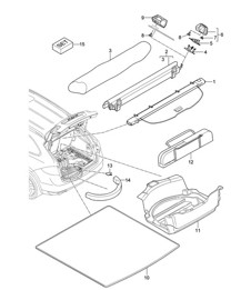 Gepäckraumabdeckung / Netztrennwand / Zubehör / Einsatz / Skisack Cayenne 92A (958) 2011-18