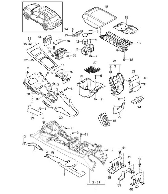 Diagram 809-015 Porsche Cayman S 3.4L 987C 2005-08 Karosserie