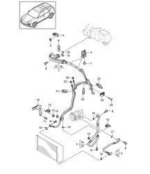 Refrigerant circuit / 4-zone with: Auxiliary air conditioner (PR:KK1,9AH) - FRONT - Cayenne 92A (958)  2017>>