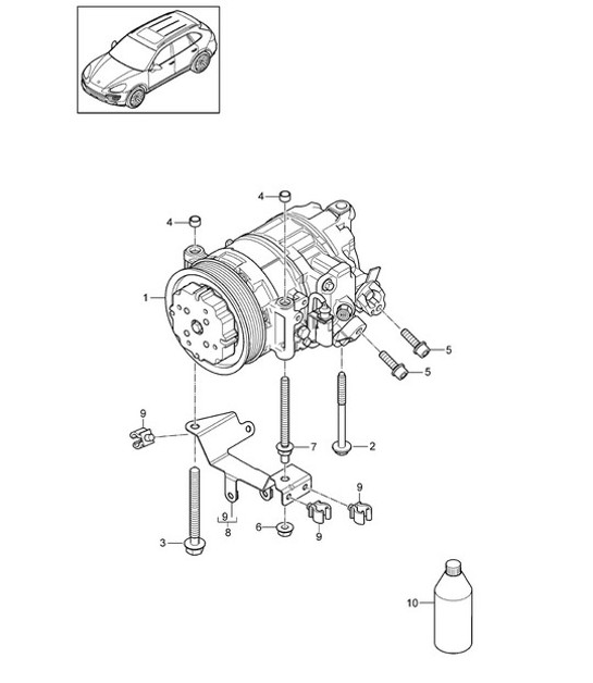 Diagram 813-071 Porsche Cayenne Turbo V8 4.8L Benziner 500 PS Karosserie