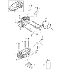Compresseur / Climatisation / Diesel / R1234YF (PR:KK3,-D19) Cayenne 92A 3.0L / 4.2L DIESEL (958) 2017>>