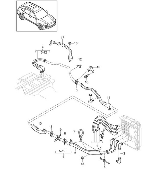 Diagram 901-030 Porsche Cayenne 9PA (955) 2003-2006 Electrical equipment