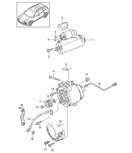 Diagram 902-002 Porsche Cayenne 3.6L 2007>> Electrical equipment