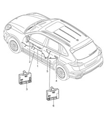 Wiring looms / Control units / doors Cayenne 92A (958)  2015>>