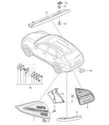Achterlicht / Extra remlicht / Kentekenverlichting Cayenne 92A (958) 2015&gt;&gt;