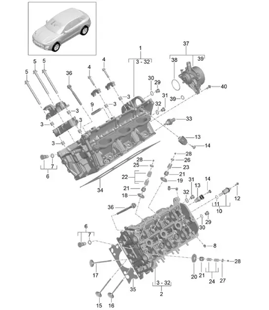 Diagram 103-000 Porsche Macan (95B) MK1 (2014-2018) Motor