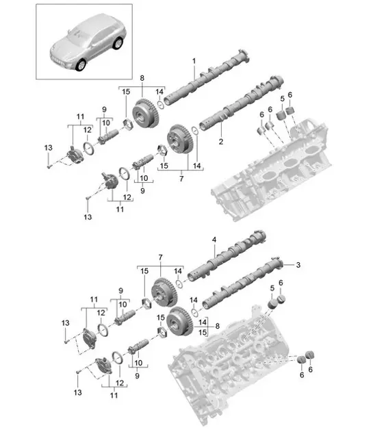 Diagram 103-040 Porsche Macan (95B) MK1 (2014-2018) Motor