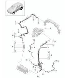Sistema de refrigeración de refrigerante (Modelo: CTMA,CTM, CTLA,CTL, DCNA,DCN, DHKA,DHK) 95B.1 Macan 3.0L / 3.6L 2014-18