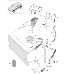 Sistema di raffreddamento del liquido di raffreddamento/vaso di espansione del liquido di raffreddamento (Modello: CNCC,CNC, CYNA,CYPA, CYP,CYNB) 95B.1 Macan 2.0L 2014-18 Sistema di raffreddamento del liquido di raffreddamento/vaso di espansione del liquido di raffreddamento (Modello: CNCC,CNC, CYNA,CYPA, CYP,CYNB) 95B.1 Macan 2.0L 2014-18