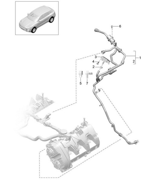 Diagram 107-000 Porsche Panamera 970 MK2 (2014-2016) Moteur