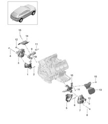 Aparejo de elevación del motor - INFERIOR - (Modelo: CDUD,CTBA, CTBB,CTBC) 95B.1 Macan 3.0L Diesel 2014-18