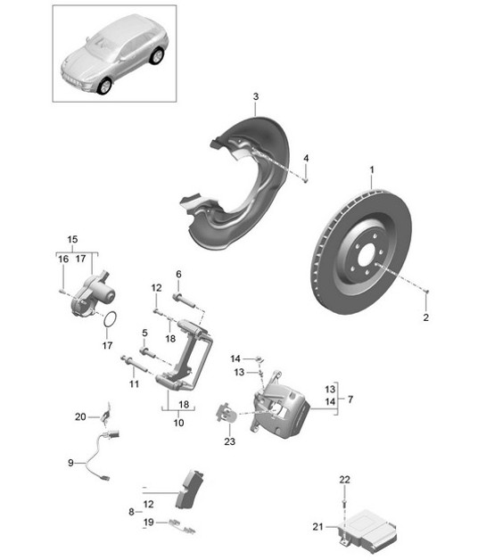 Diagram 603-000 Porsche Cayenne 3.2L V6 2003>> Wheels, Brakes