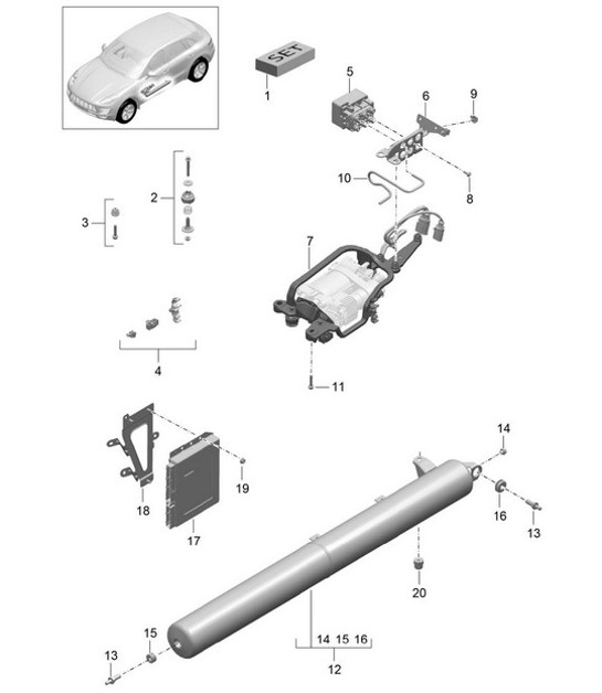 Diagram 606-000 Porsche 卡宴 Turbo E-Hybrid V8 4.0L 739Hp 