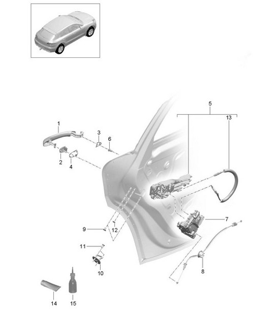Diagram 804-015 Porsche Macan (95B) MK1 (2014-2018) Carrosserie