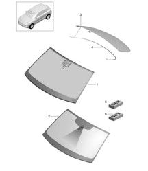 Frontscheibe / Heckscheibe 95B.1 Macan 2017&gt;&gt;