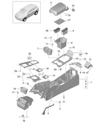 Middenconsole 95B.1 Macan 2014-18