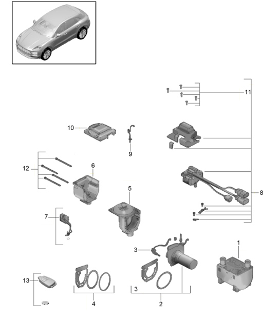 Diagram 813-025 Porsche Cayenne 9PA1 (957) 2007-2010 Body