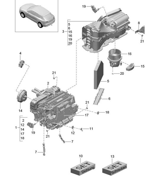 Diagram 813-050 Porsche Macan (95B) MK1 (2014-2018) Carrozzeria