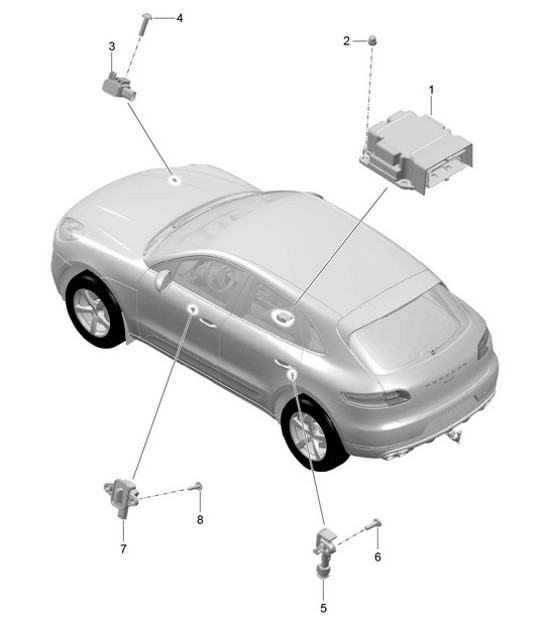 Diagram 901-005 Porsche Macan (95B) MK1 (2014-2018) Electrical equipment