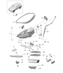 Faro LED / Repetidor de intermitentes / Luz de posición lateral (PR:8EX,8EY, 8IS) 95B.1 Macan 2017>> Faro LED / Repetidor de intermitentes / Luz de posición lateral (PR:8EX,8EY, 8IS) 95B.1 Macan 2017>>