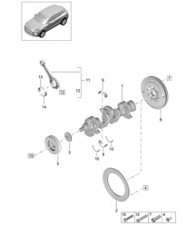 Cigüeñal / Biela / Amortiguador de vibraciones - PR:T2G - 95B (II / III) Macan 2.0L 2019 - 2024