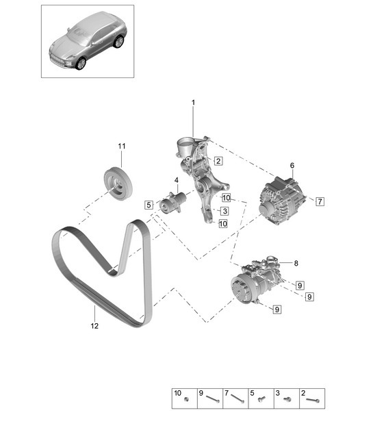 Diagram 102-210 Porsche Macan (95B) MK2 2019-2021 Engine