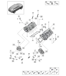 Cilinderkop - Model: DLZ, DLZB, DGR, DGRB, DGRC - 95B (II / III) Macan 2.9L / 3.0L 2019 - 2024