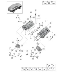Cylinder head - PR:TV8 + GP2 - 95B (II / III) Macan 2.9L 2019 - 2024